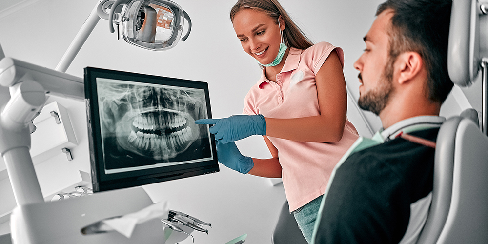 radiograph examination during a dental exam 
