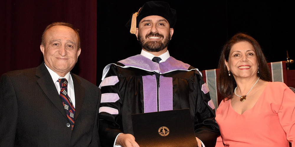 Dr. Nima Mashhoon receiving his D.M.D. from Western University of Health Sciences